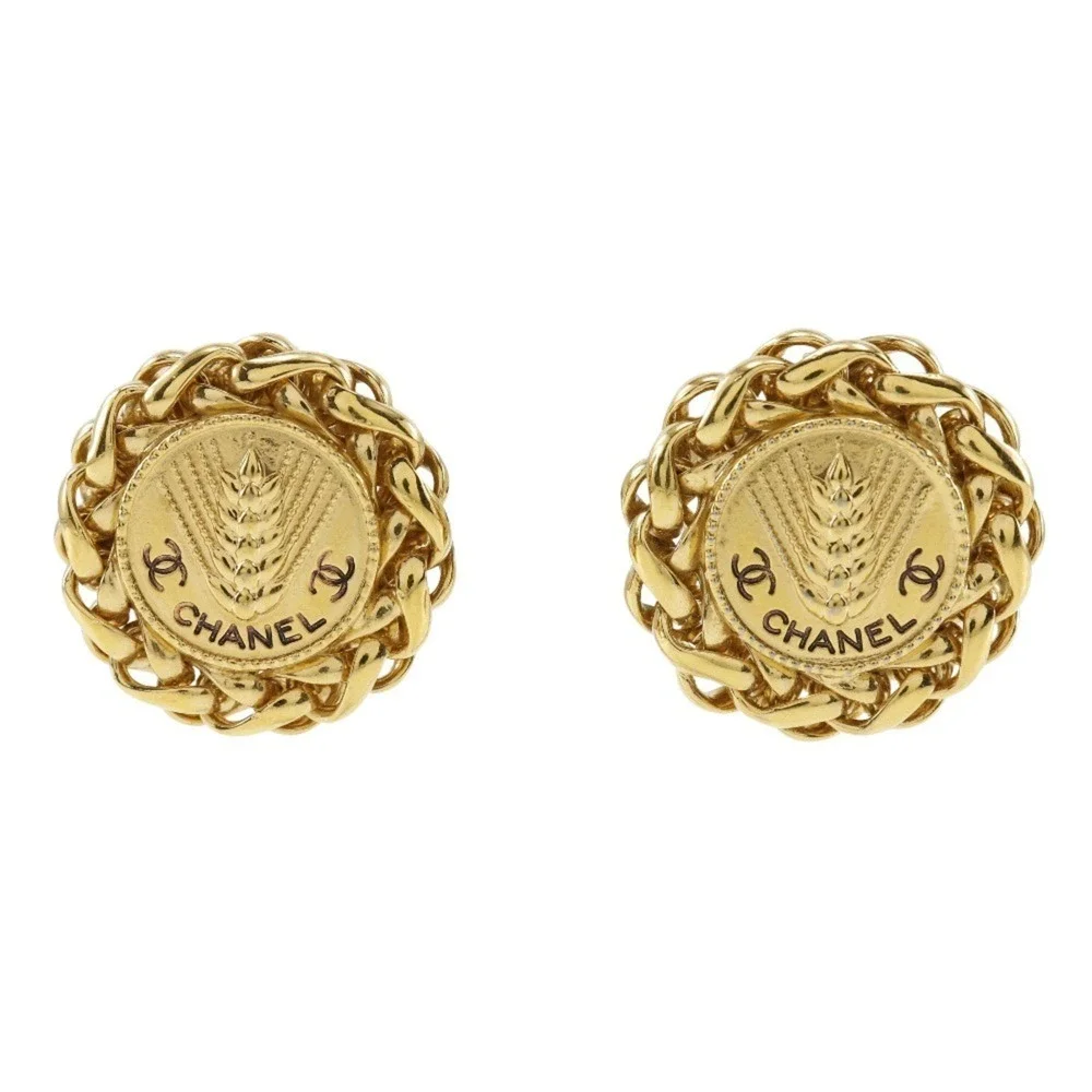 CHANEL Authentic Gold Earrings - Picture 1 of 9